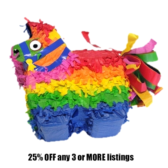 Party Piñata Donkey Celebration Animal Colorful Rainbow Birthday Holiday Gift - Picture 1 of 16